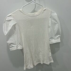 SHEIN White Puff Sleeve Blouse